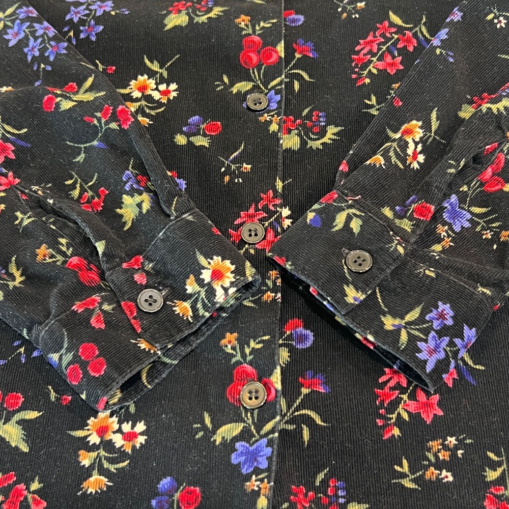 Cabin Creek Ditsy Floral Baby Corduroy Button Down Shirt 100% Cotton Size Large - Picture 6 of 9